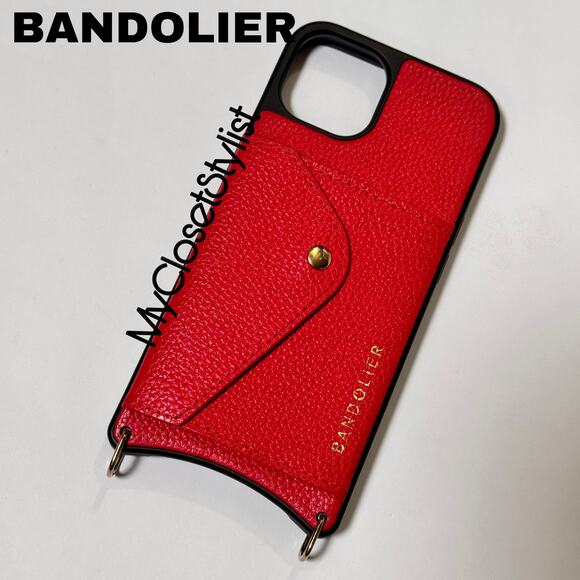 BANDOLIER Red Leather 12 MINI iPhone Wallet Case purse New! RARE UNICORN - Picture 1 of 8